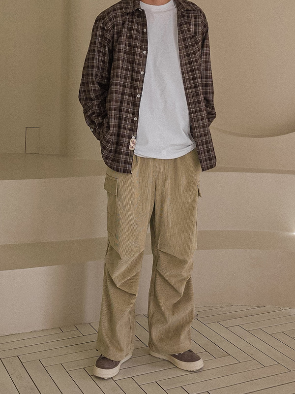 바트린다 セミワイドフィット 골덴카고밴딩팬츠