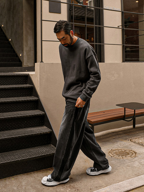 카도디야 ワイドフィット デニムバンディングパンツ