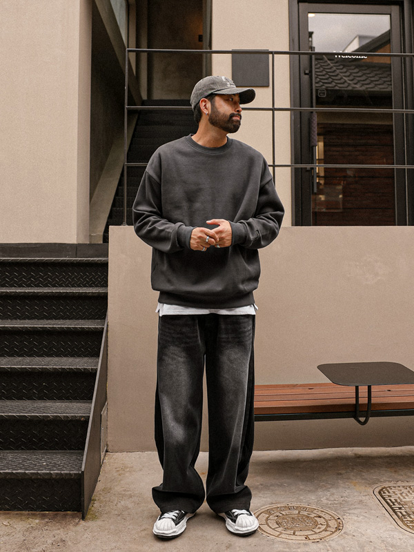 (L-5XL)<br>레스모어 起毛マンツーマンTシャツ<br><font color=