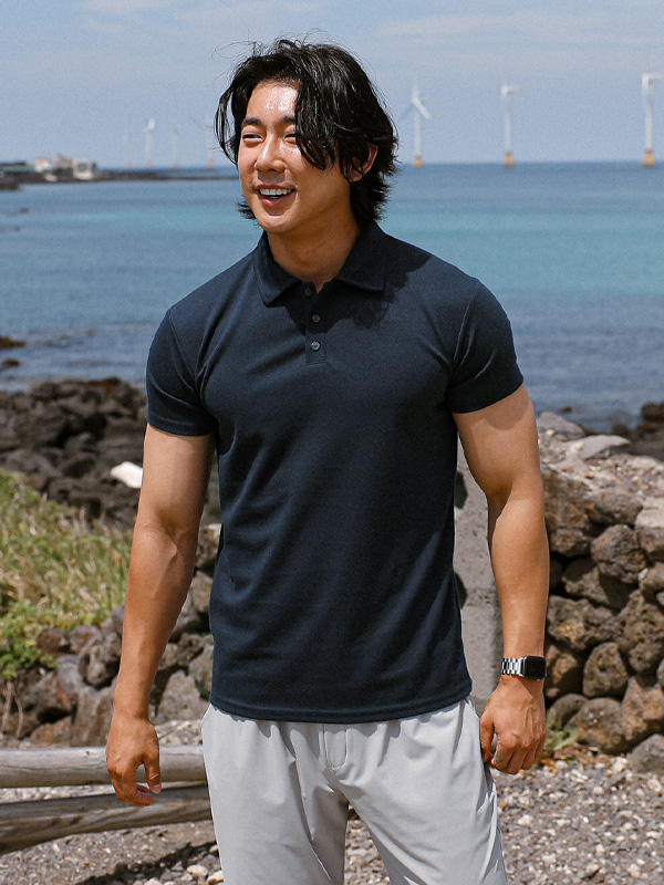 (M-5XL)<BR>안다토 半袖襟Tシャツ