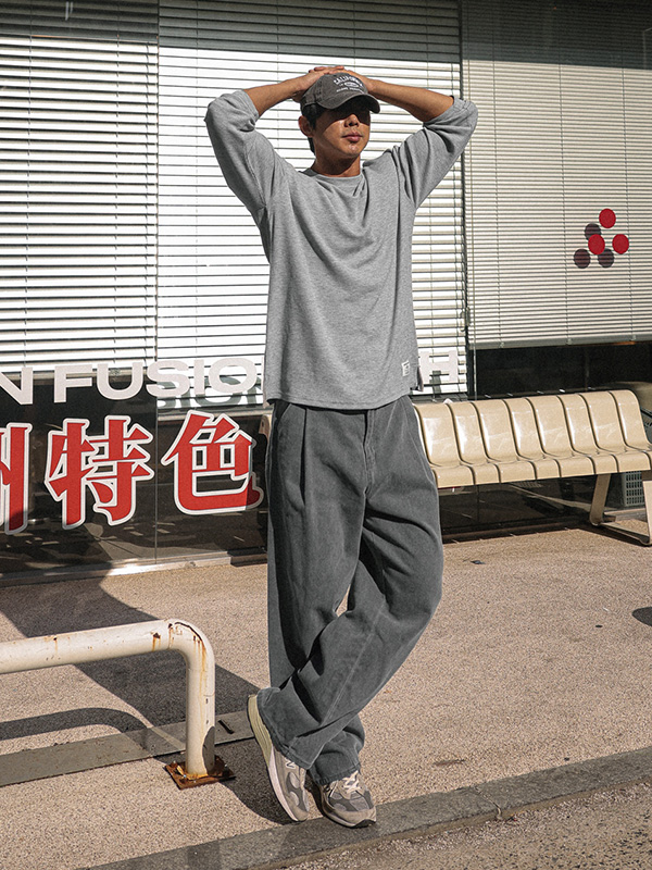 (L-5XL)<BR>하비턴 ワイドフィット バンディングパンツ Z1443