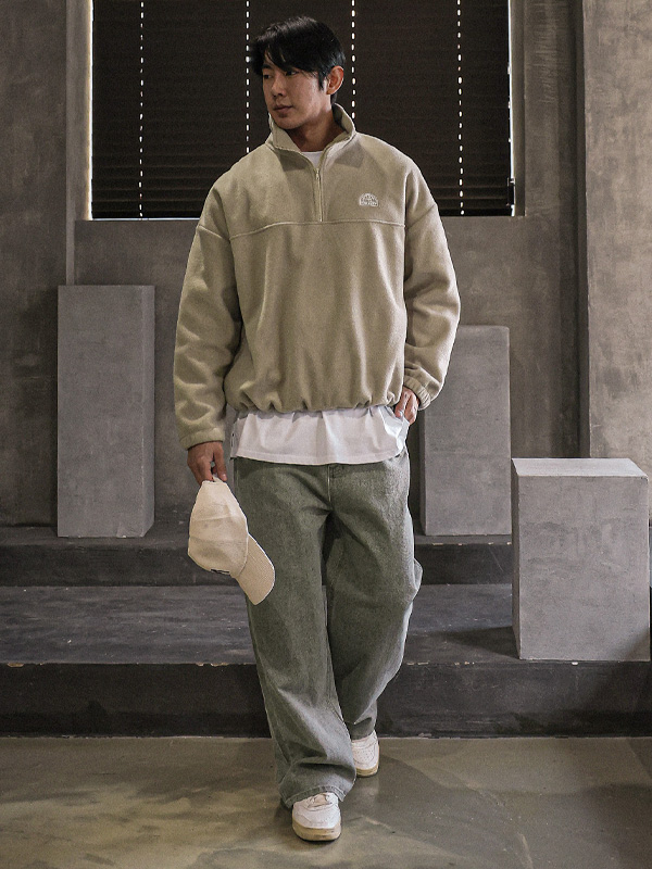 티타비 フリース ハーフジップアップ