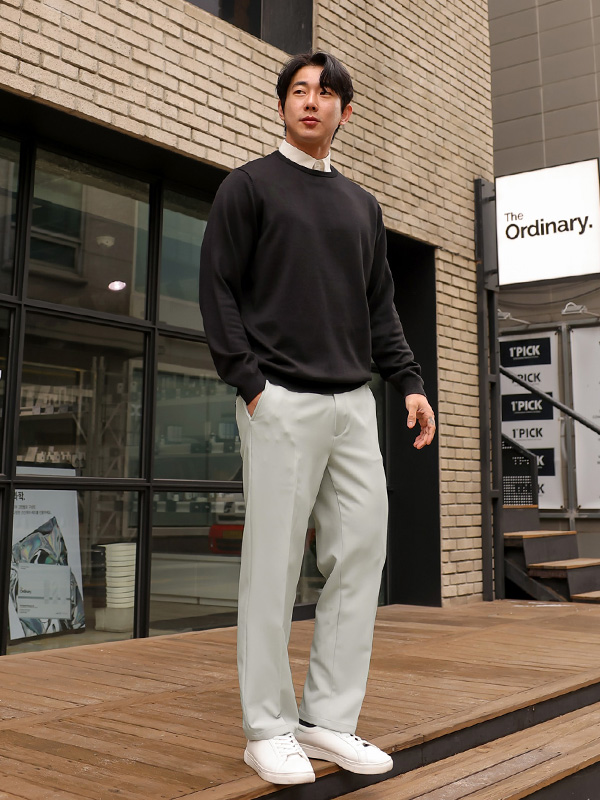 (L-5XL)<br>스위니 シャツレイヤード ニット<BR><B><FONT COLOR=