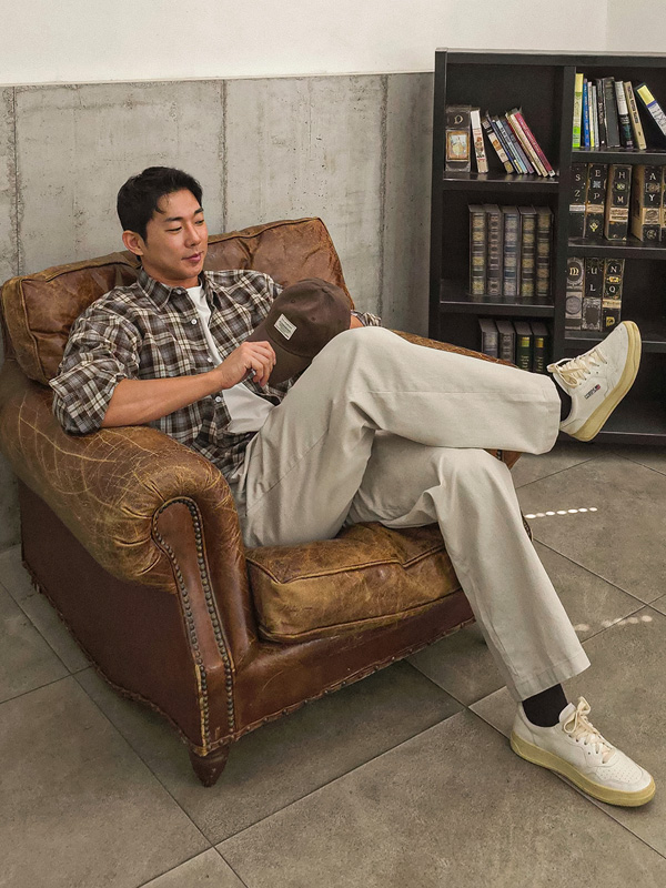 (M-5XL)<BR>헤이우드 セミワイドフィット バックバンディング 綿パンツ