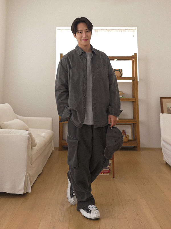 (L-5XL)<BR>오코마 顔料 포켓셔츠