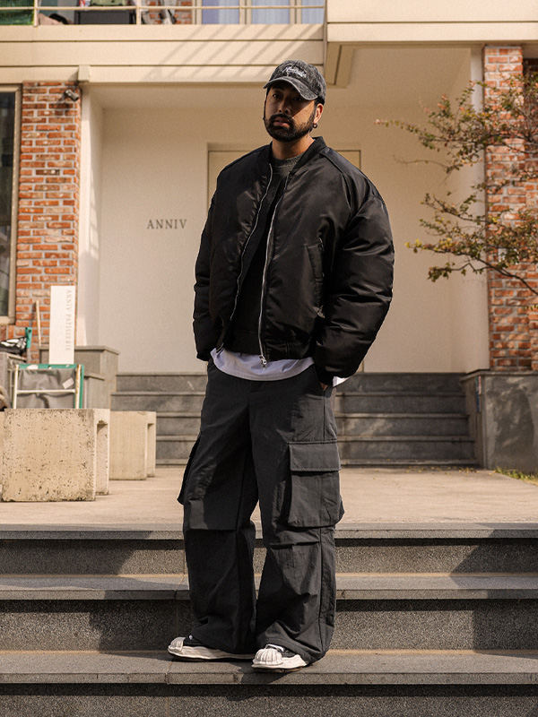 파이크 セミワイドフィット 패딩밴딩팬츠