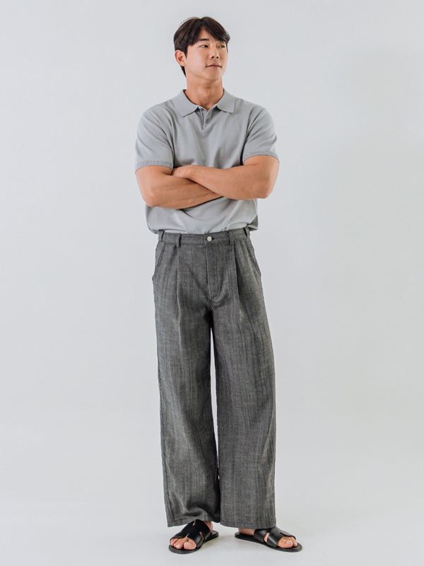 (L~5XL)<br>쿠카디 半袖襟ニット