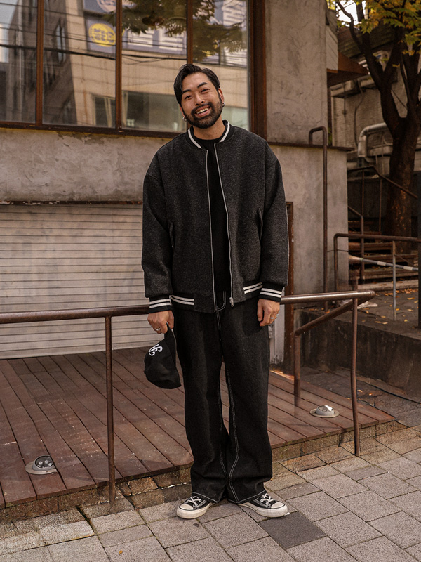 (S-3XL)<BR>파란키 セミワイドフィット ノンウォッシュデニムパンツ