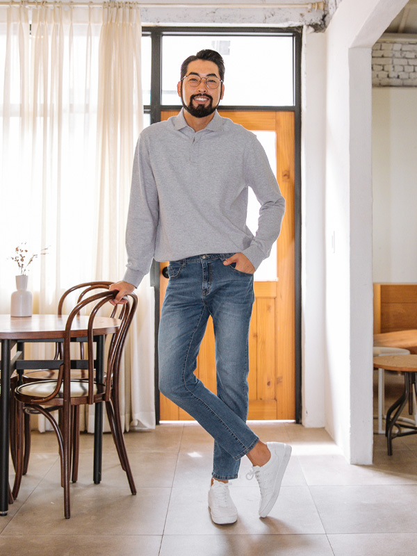 (L-6XL)<br>페그 긴팔카라티