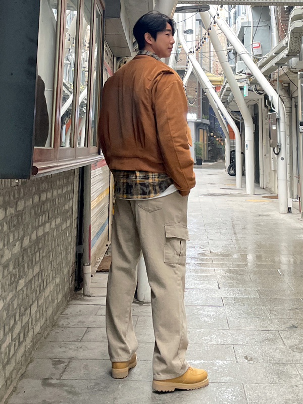 (M-5XL)<BR>코놀리 セミワイドフィット カーゴバンディング 기모팬츠