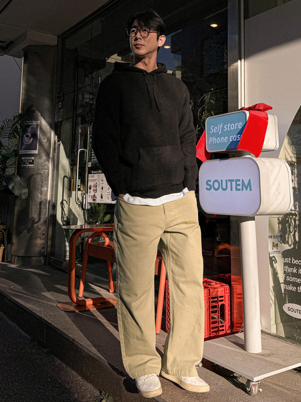 (L-4XL)<BR>홍키 セミワイドフィット  기모면밴딩팬츠