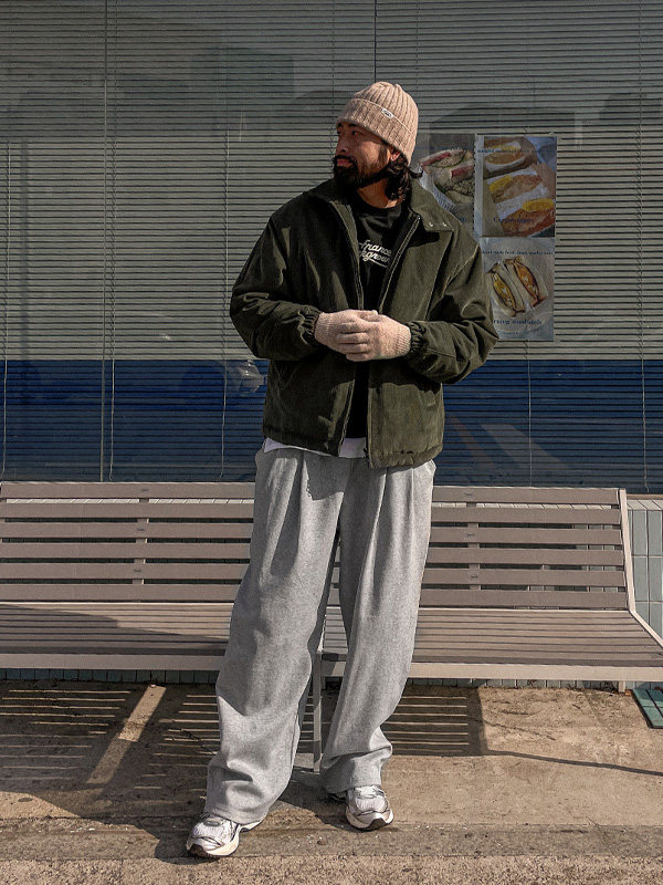 (XL-6XL)<BR>니드리노 セミワイドフィット 기모밴딩팬츠 P004