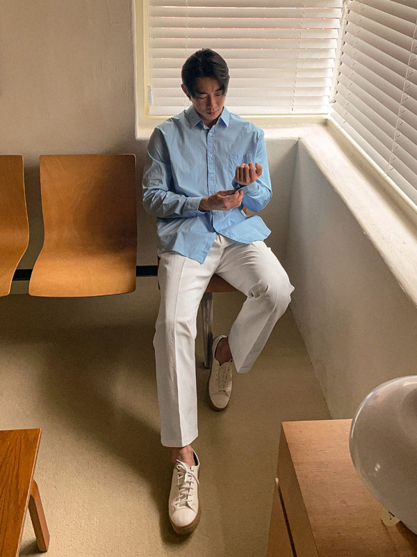 (M~5XL)<br>스탤론 ベーシックシャツ