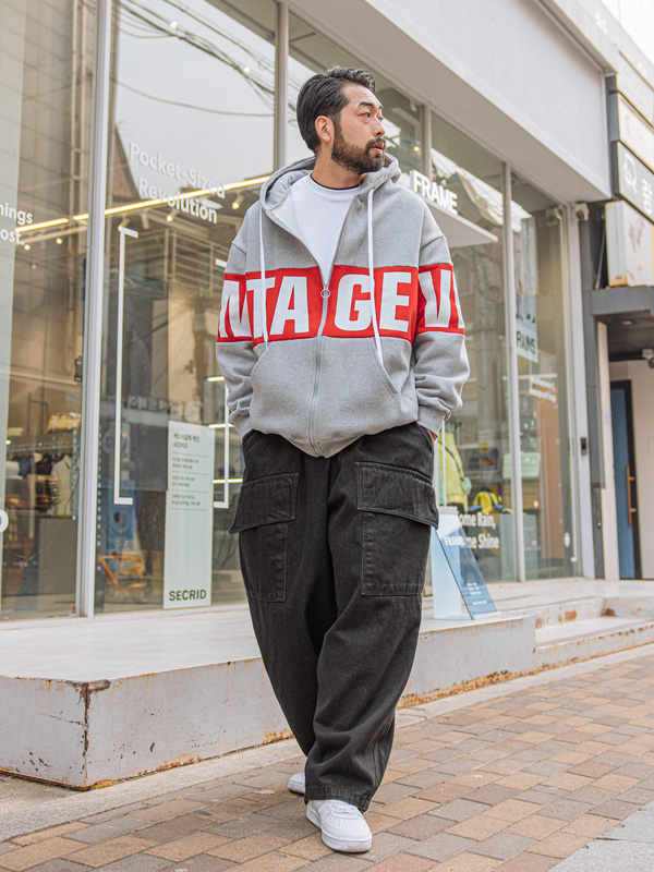 (L-5XL)<BR>고마웠어 起毛フードジップアップ