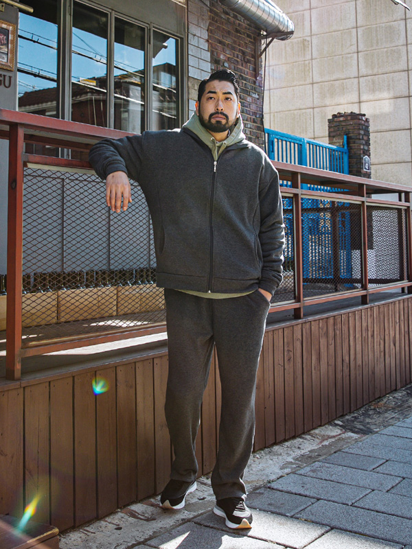 (M-5XL)<BR>체온보호  ジップアップ<br><font color="#224f20"><B>*長さを選択 (基本的な,ロング+8cm)</B></font>