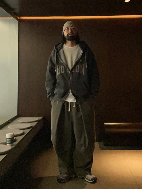 (XL-6XL)<BR>시우노바 顔料 起毛フードジップアップ