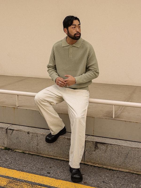 (L-5XL)<BR>티린스크 ウール 카라니트