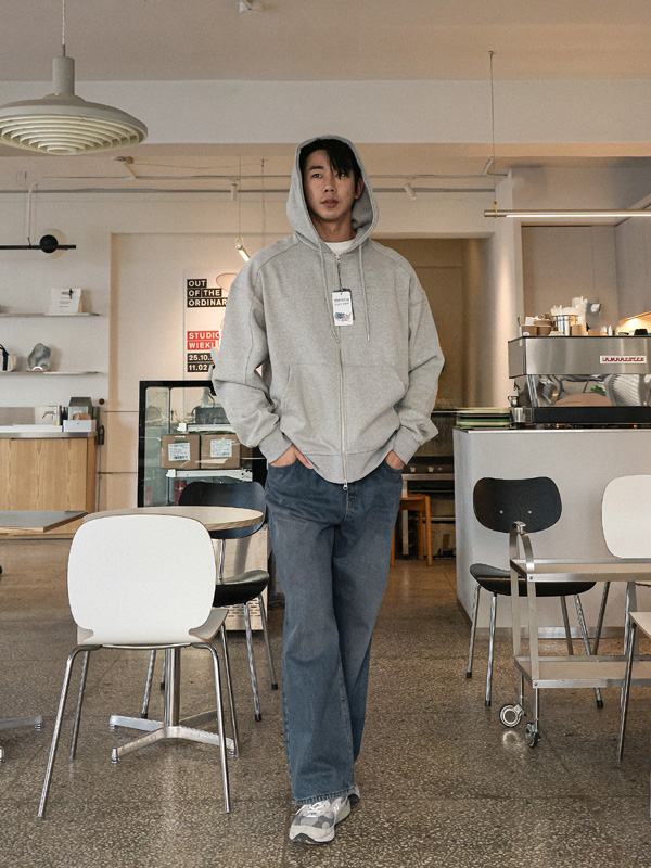 (L-5XL)<BR>쿠아조크  起毛フードジップアップ