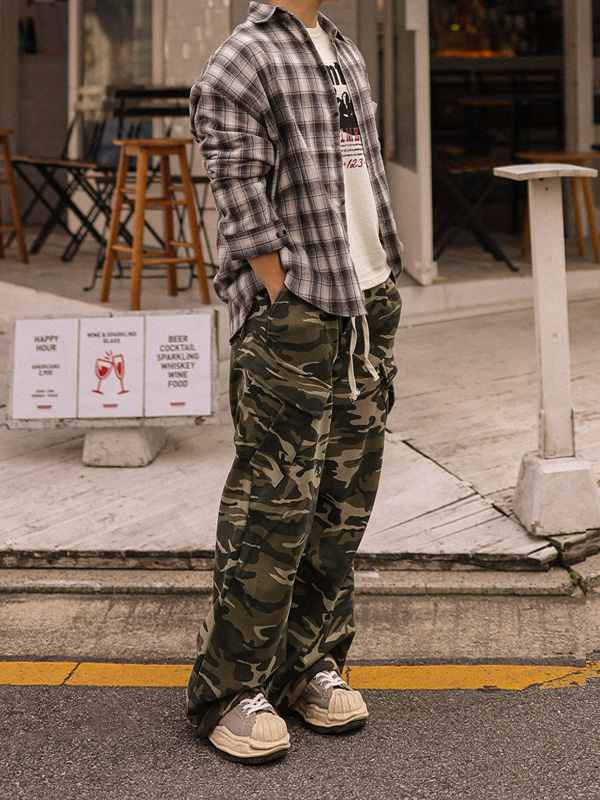 알라그 セミワイドフィット カーゴバンディング 기모팬츠