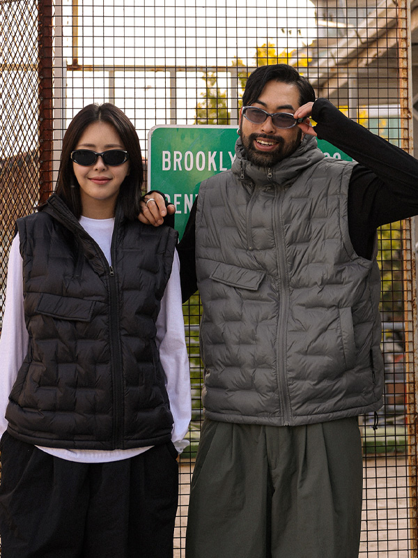 (M-7XL)<br>마르코스 シープスキン 후드패딩조끼 25251