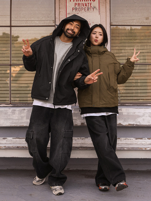 (M-7XL)<br>티니그마 シープスキン 하프후드점퍼 25265