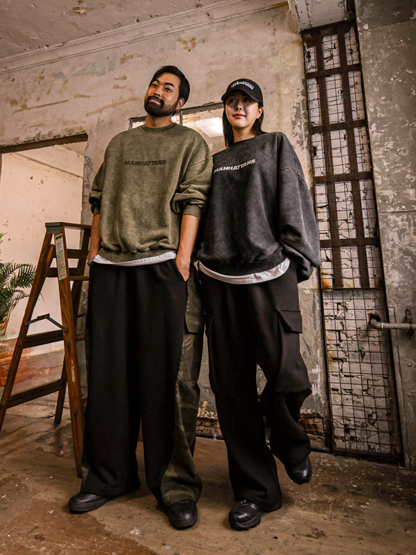 볼차 顔料 起毛マンツーマンTシャツ