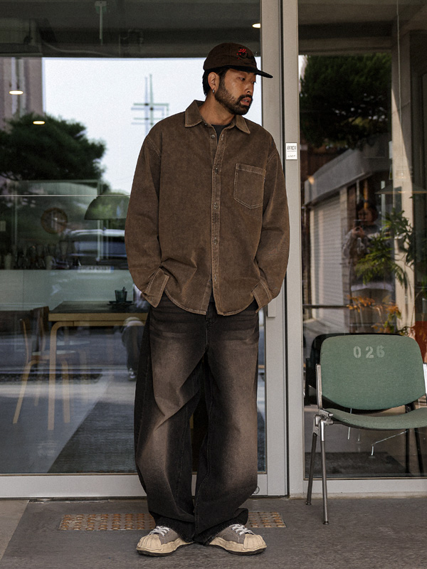 (XL-6XL)<br>카탈드 顔料 워크셔츠