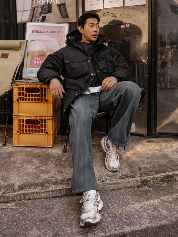 (M-7XL)<BR>아르라타 シープスキン 롱후드점퍼 25275