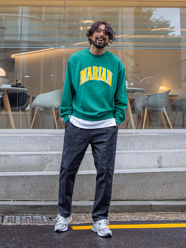 (3XL-6XL)<br>아빌라 刺繍 起毛マンツーマンTシャツ