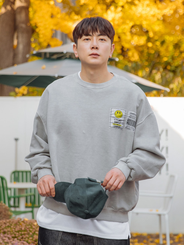 (XL-6XL)<br>덱스터 パッチ 起毛マンツーマンTシャツ