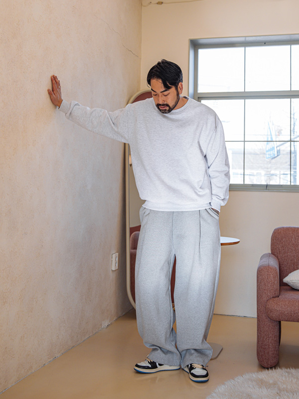 (L-5XL)<br>다피탄 무지 起毛マンツーマンTシャツ