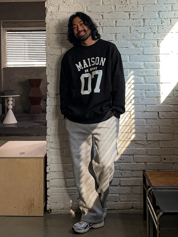 (L-4XL)<BR>브로하드 起毛マンツーマンTシャツ