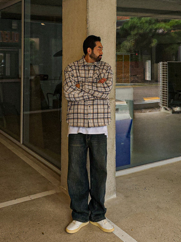 (XL-6XL)<BR>나사레스 체크패딩셔츠&ジャケット