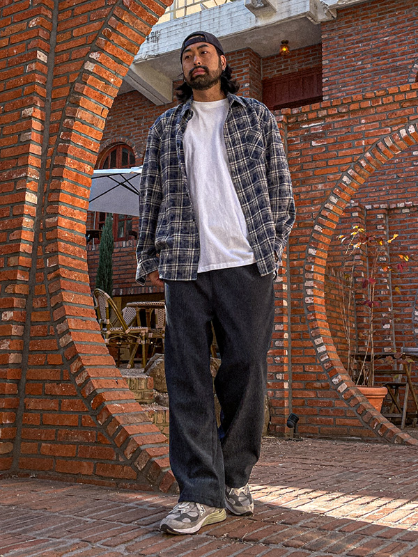 (M-4XL)<BR>토피크 セミワイドフィット 골덴밴딩팬츠