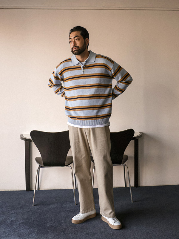 반토타 縞模様 카라니트