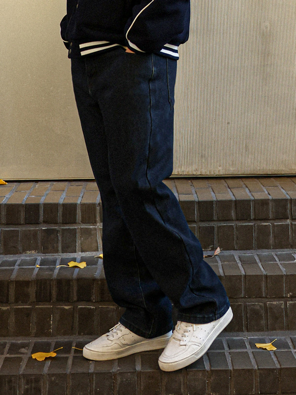 (L-5XL)<BR>카누타마 標準フィット 기모데님팬츠 8007R