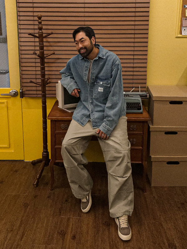 (XL-4XL)<BR>바르바린 デニムシャツ