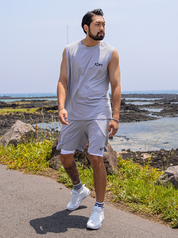 (M-6XL)<BR>에어워킹 バンディング半ズボン <br><font color="#072c81"><B>【 W.DNA 】</B></font>