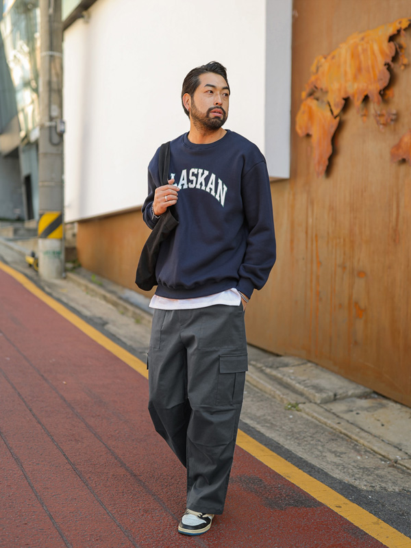 (L-5XL)<br>스나입스 起毛マンツーマンTシャツ