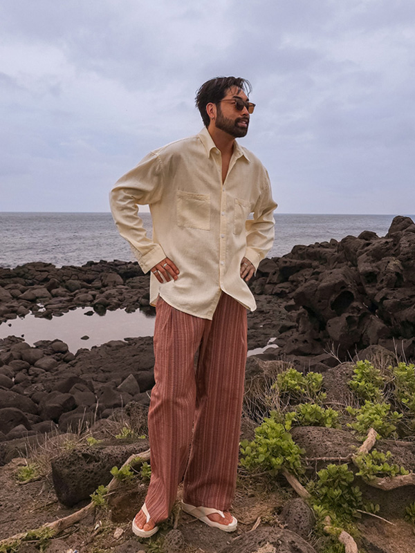 (M-6XL)<BR>로사린 リネンのシャツ B2516