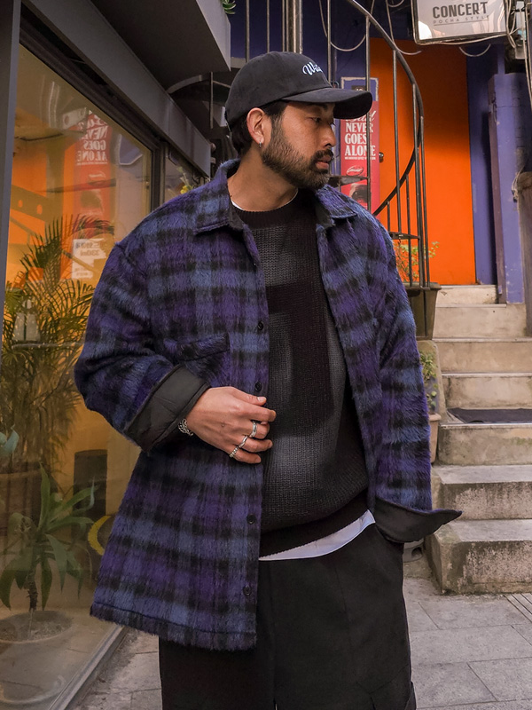 (XL-6XL)<BR> 자브로크 チェック 울셔츠&ジャケット