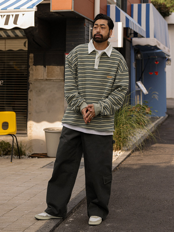 (XL-6XL)<BR>와이비 양기모 カラー 長袖Tシャツ