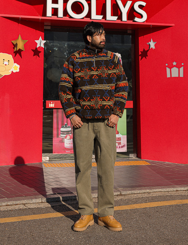 (L-7XL)<br>카스피크 標準フィット 옥스포드워싱 뒷밴딩팬츠