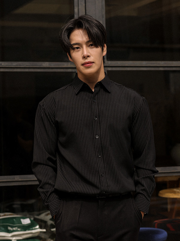 (M-6XL)<BR>파브카 ストライプシャツ