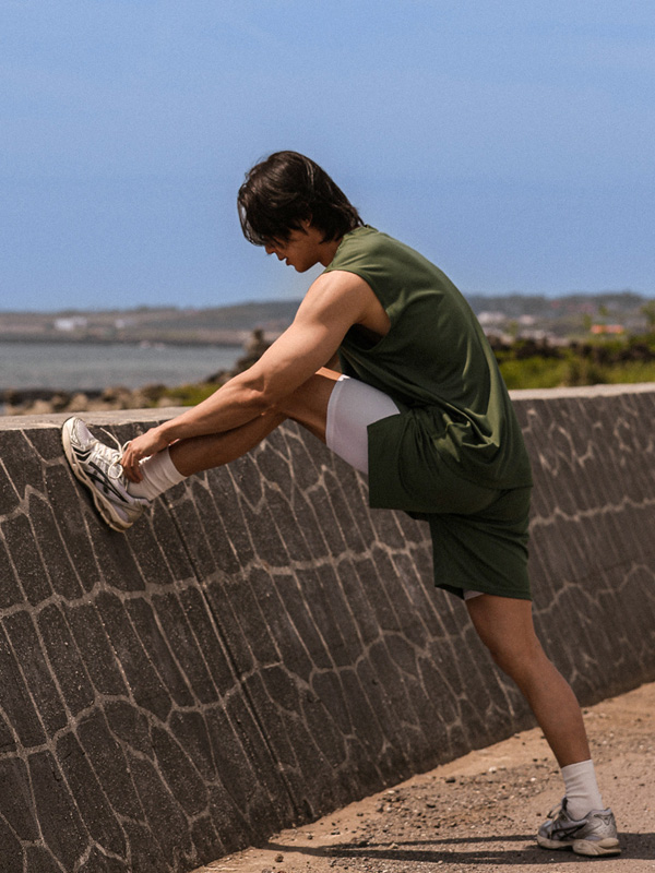 (M-6XL)<BR>키폼해 トレーニングセット(袖なし/半そでティー+ハーフパン)<br><font color="#072c81"><B>[ W.DNA ]</B></font>