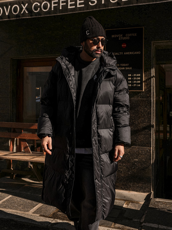 (XL-8XL)<br>도글리아 웰론 후드ロング패딩<br><font color="#660616"><B>기장선택 (基本的な,ロング+10cm)</B></font>