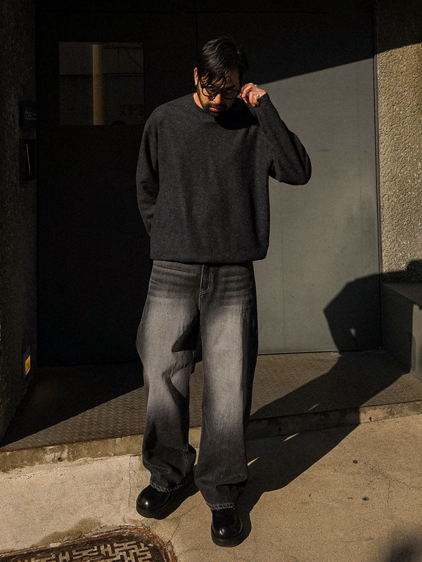 (L-7XL)<br>미슈킨 넣은척 니트지 起毛長袖Tシャツ T056<br><font color="#fb5ec9"><B>[1+1]</B></font>