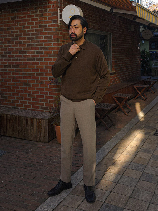 (30-38)<br>플레먼스 합포기모 슬림핏슬랙스