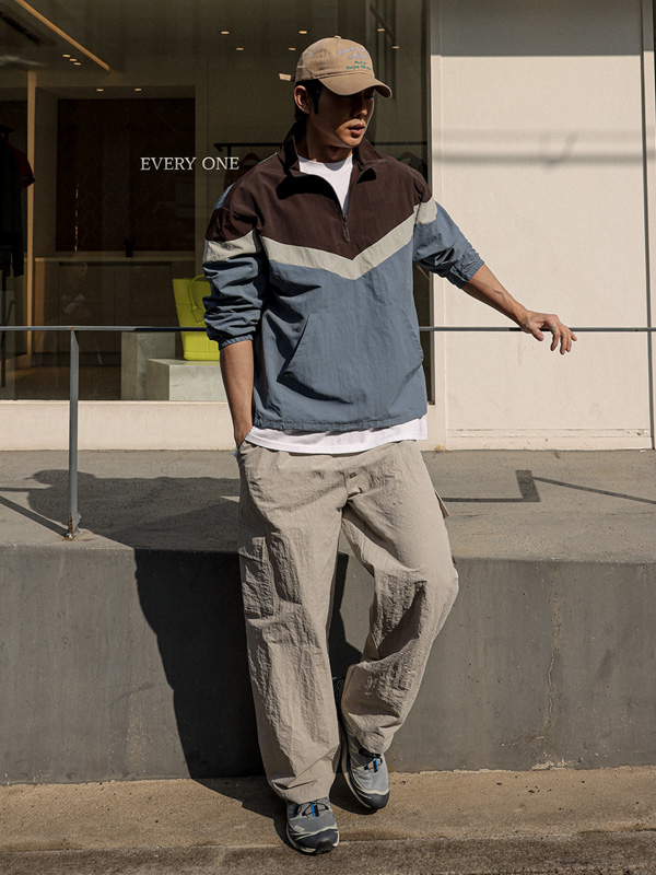 (M-4XL)<BR>도로니코 セミワイドフィット ナイロン カーゴバンディングパンツ