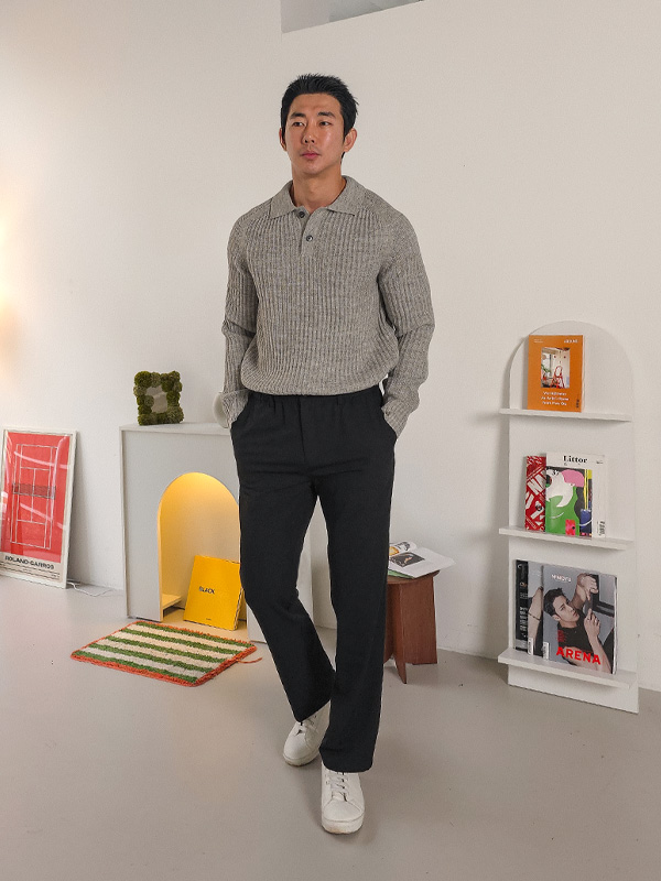 (L-5XL)<BR>티린스크 ウール 카라니트